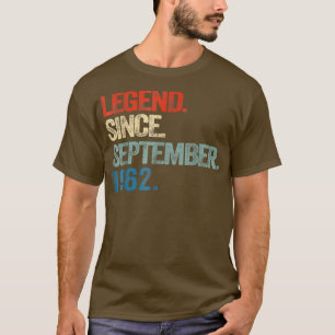 T-shirt 60 Ans Cadeaux Légende Depuis Septembre 1962 60t