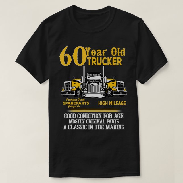 T-shirt 60 Ans Camion Funny 60e Anniversaire Cadeau Hommes (Design devant)