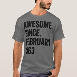 T-shirt 60 ans d'émerveillement depuis février 1963 60e an