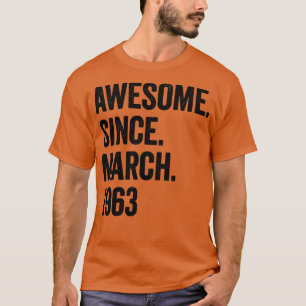 T-shirt 60 ans d'émerveillement depuis mars 1963 60e anniv