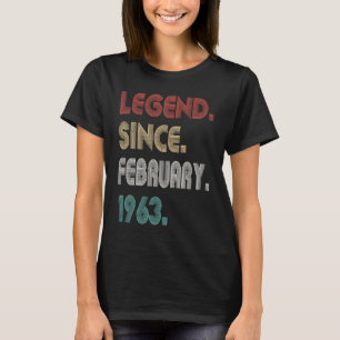 T-shirt 60 Ans Légende Vintage Depuis Février 1963 60