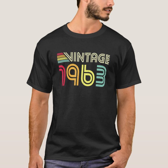 T-shirt 60 ans Vintage 1963 60e anniversaire (Devant)