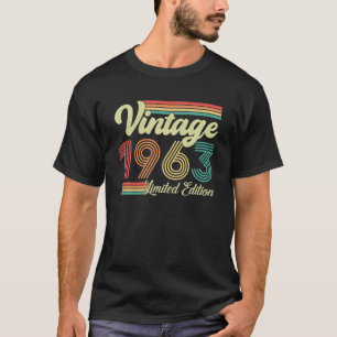 T-shirt 60 Ans Vintage 1963 Né En 1963 60e
