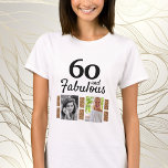 T-shirt 60 et Fabulous Gold Parties scintillant 2 Photo 60<br><div class="desc">60 et Fabulous Gold Parties scintillant 2 Photo 60th Birthday T-shirt. Ajoutez vos photos - vous pouvez utiliser une photo ancienne et nouvelle.</div>