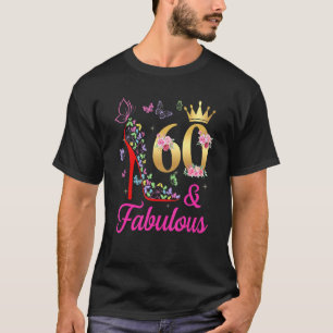 T-shirt 60 & Fabuleux 60 ans 60e Anniversaire Papillons H
