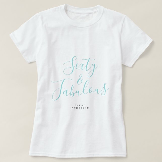 T-shirt 60 Fabuleux Blue Custom Name 60th Birthday Gift (Design devant)
