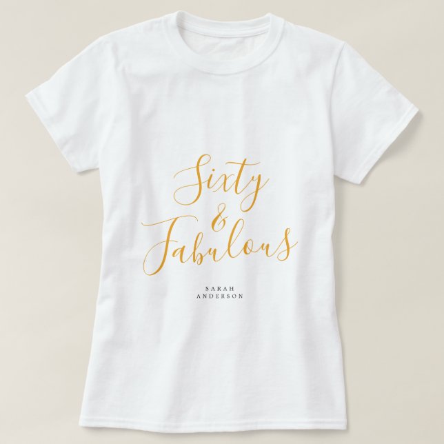 T-shirt 60 Fabuleux Jaune Personnalisé Nom 60e anniversair (Design devant)