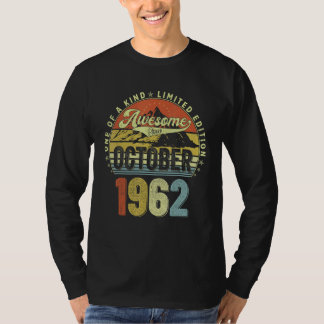 T-shirt 60 Year Old Awesome Since October 1962 60th Birthd