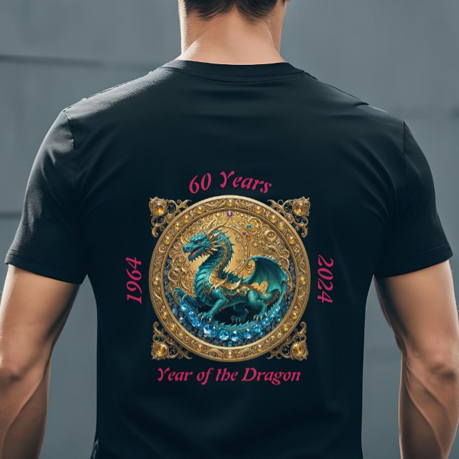 T-shirt 60e anniversaire 2024 Année chinoise du Dragon 196 (60th birthday 1964 year of the dragon t-shirt)