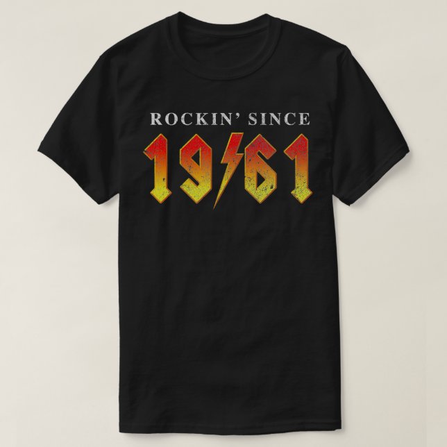 T-shirt 60e anniversaire Cadeau 1961 Classic Rock Music Fa (Design devant)