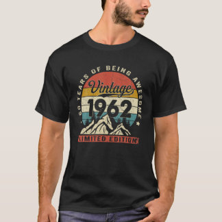 T-shirt 60E Anniversaire Cadeau Vintage 1962 Édition Limit