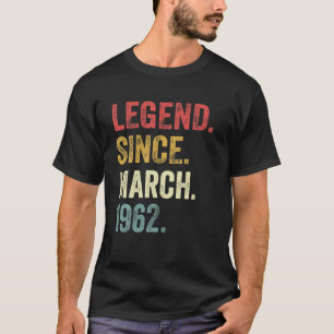 T-shirt 60E Anniversaire Cadeaux 60 Ans Légende Depuis Mar