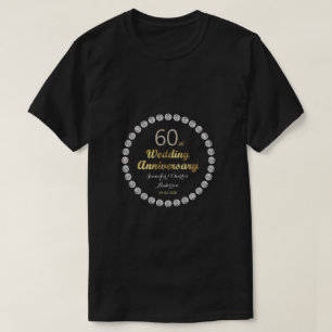T-shirt 60e anniversaire de la typographie Mariage du diam