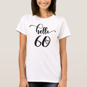 T-shirt 60e anniversaire femmes Bonjour 60 mignonne 60 ans