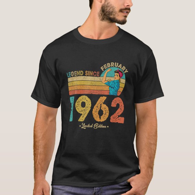 T-shirt 60E Anniversaire Février 1962 Légende Depuis 1962  (Devant)