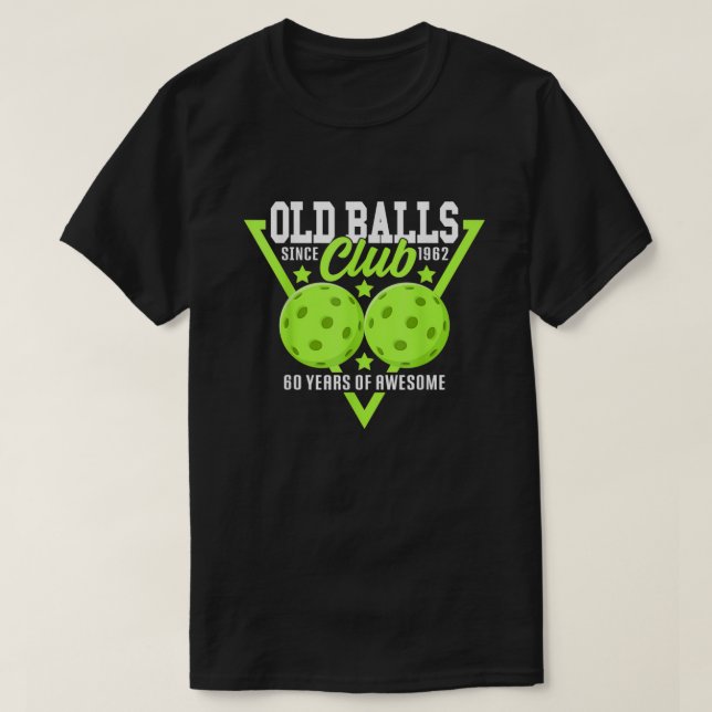 T-shirt 60e anniversaire I Old Balls Club I Pickleball Bal (Design devant)