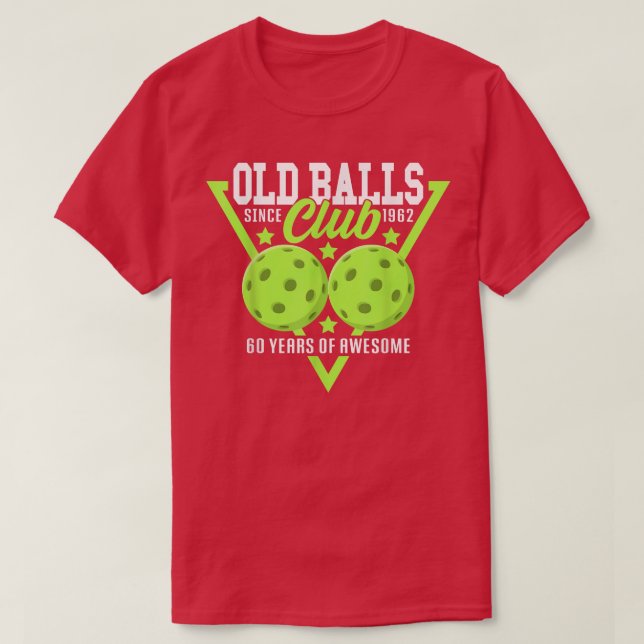 T-shirt 60e anniversaire I Old Balls Club I Pickleball Bal (Design devant)