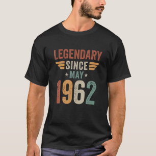T-shirt 60e Anniversaire Légendaire Depuis Mai 1962 Vintag