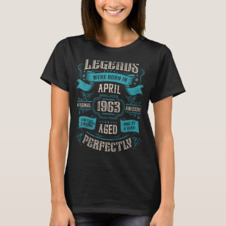 T-shirt 60e anniversaire Légendes sont nés en avril 1963