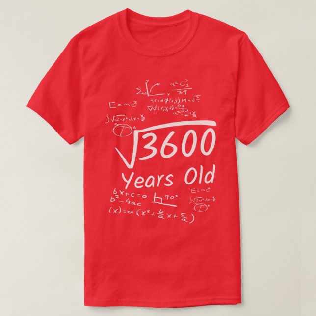 T-shirt 60e anniversaire Math 3600 ans racine Carré (Design devant)