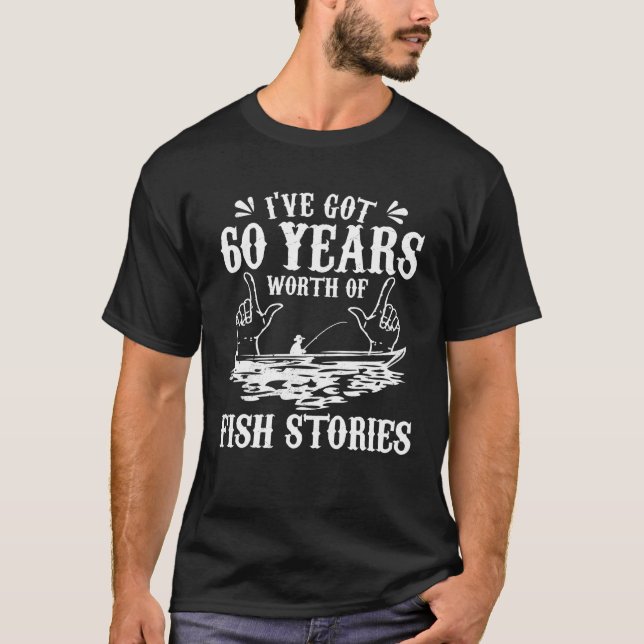 T-shirt 60e Anniversaire Pêcheur Funny Bass Pêche Cadeau (Devant)