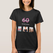 T-shirt 60e anniversaire photo personnalisée femme monogra (Devant)