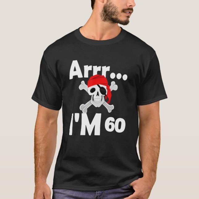 T-shirt 60e anniversaire Pirate Skull 60 ans Anniversaire (Devant)