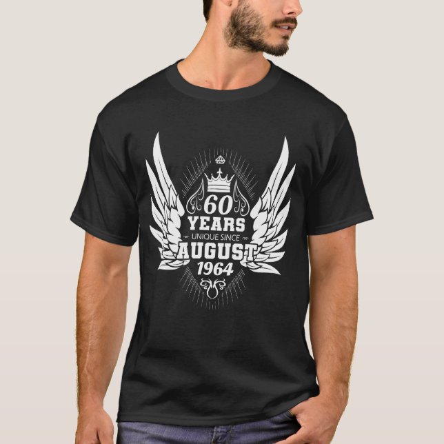 T-shirt 60e anniversaire unique depuis août 1964 ailes (Devant)