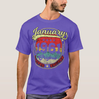 T-shirt 60e anniversaire Vintage janvier 1961 60 ans Cadea
