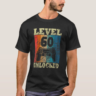 T-shirt 60ème Anniversaire Niveau Déverrouillé Vintage Pou