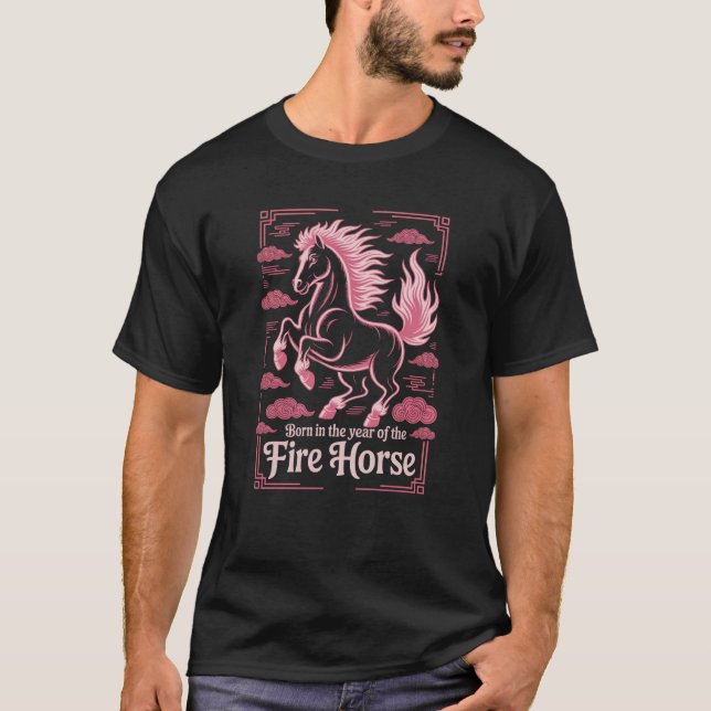 T-shirt 60th Birthday Fire Horse Zodiac Chinese 2026  (Devant)