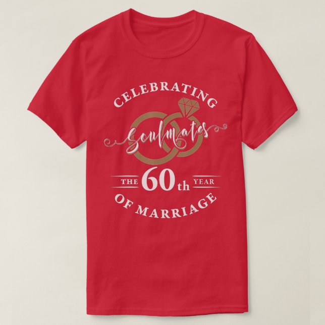 T-shirt 60th Wedding Anniversary - 60 years of Marriage  (Design devant)