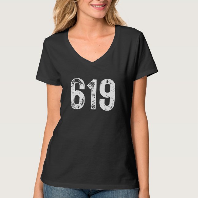 T-shirt 619 Area Code San Diego CA Mobile Telephone Area C (Devant)