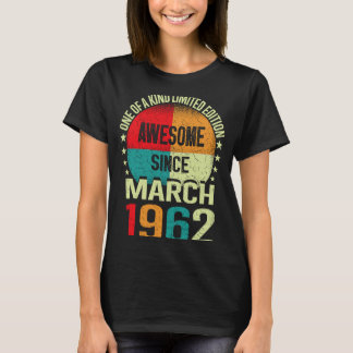 T-shirt 61 Année stupéfiante depuis mars 1962 61e Birt Vin