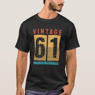 T-shirt 61 Ans Vintage 1961 61Décoration D'Anniversaire