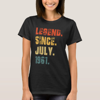 T-shirt 61e anniversaire 61 ans légende depuis juillet 196