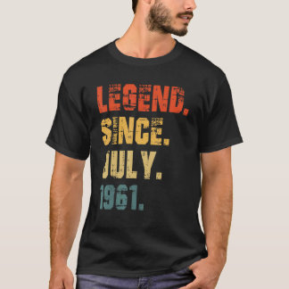 T-shirt 61e anniversaire 61 ans légende depuis juillet 196