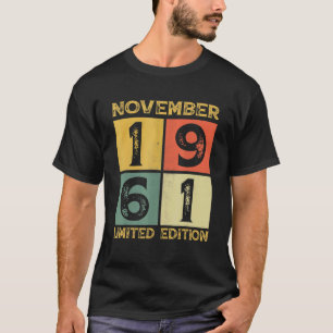 T-shirt 61e anniversaire Décorations Novembre 1961 61 ans