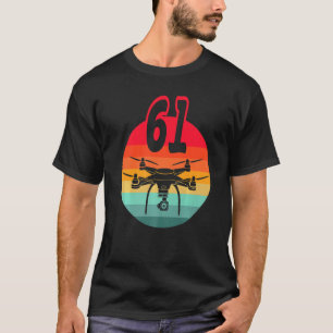 T-shirt 61e Anniversaire I Télécommande Rétro Drones Avec