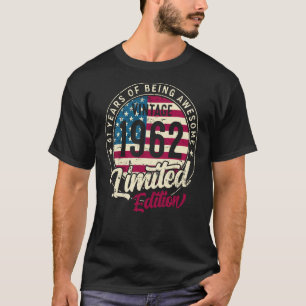 T-shirt 61e anniversaire Vintage 1962 Groupe d'Anniversair