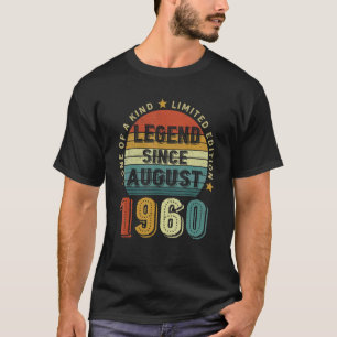 T-shirt 62 ans 62e anniversaire Légende depuis le 19 août