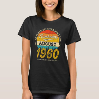 T-shirt 62 ans Awesome depuis août 1960 62e anniversaire