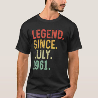 T-shirt 62 Ans Légende depuis juillet 1961 62e anniversair