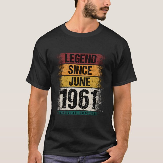 T-shirt 62 Né Juin 1961 62E Décoration (Devant)