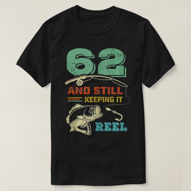 T-shirt 62e anniversaire Conception de pêche 62 ans pêcheu (Design devant)