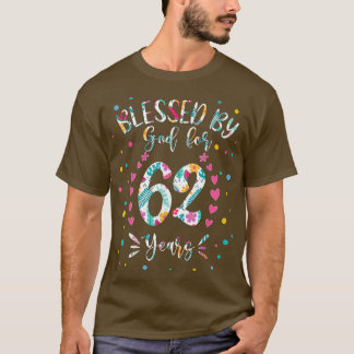 T-shirt 62e anniversaire pour les femmes bénis par Dieu po