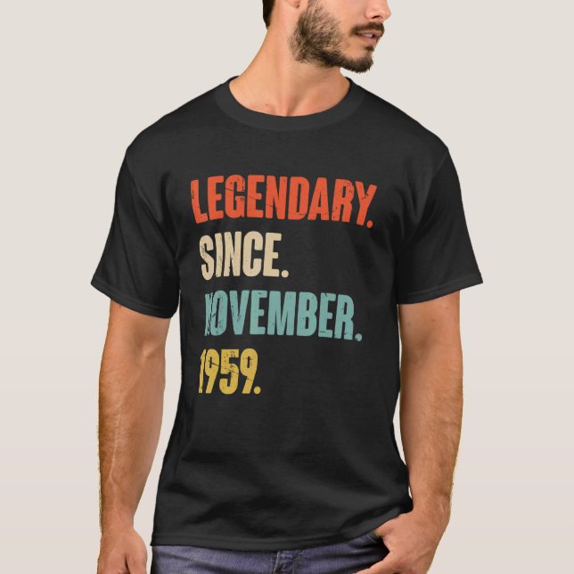 T-shirt 63 ans 63e anniversaire Légendaire depuis novembre (Devant)