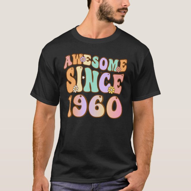 T-shirt 63 ans Awesome depuis 1960 63ème anniversaire pour (Devant)