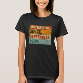 T-shirt 63 Ans Awesome Depuis Septembre 1959 63e Bi