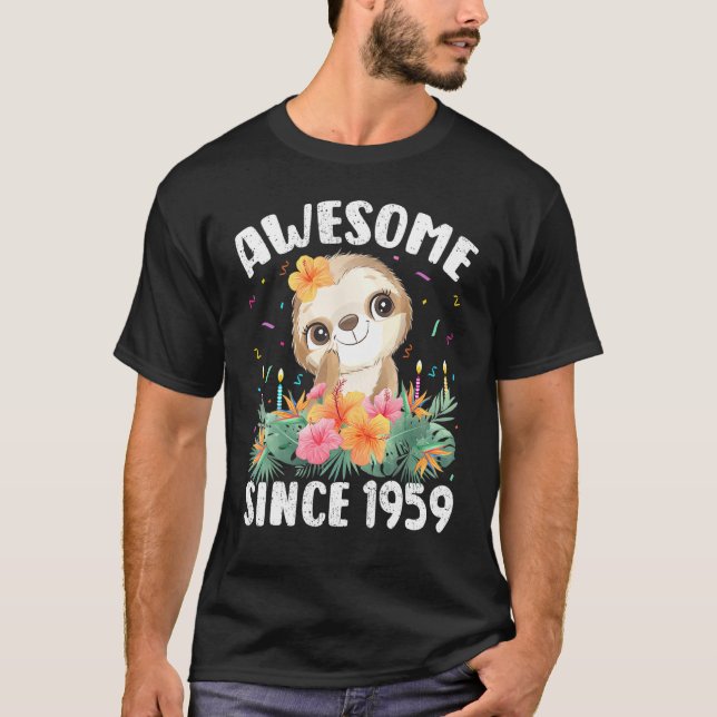 T-shirt 63 Ans Sloth Lover Awesome depuis 1959 63e B (Devant)